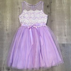 Girls purple and floral dress